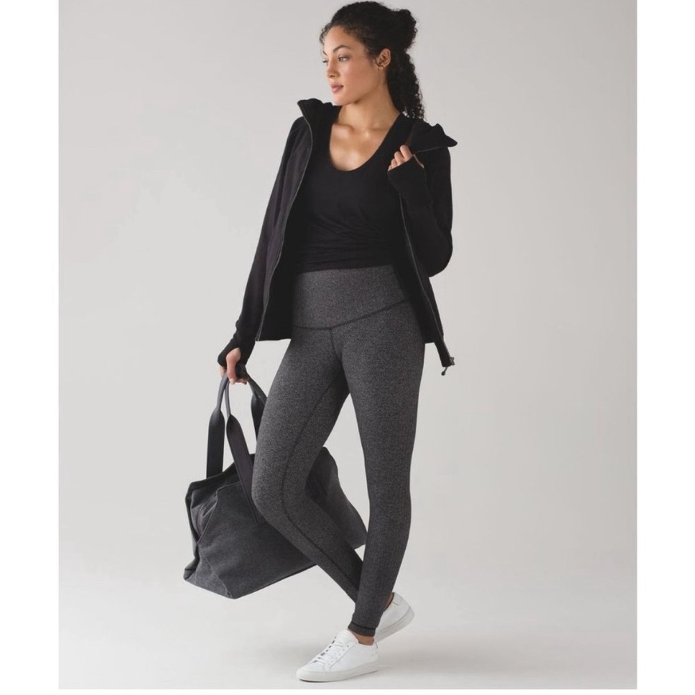 Lululemon Wunder Under Pant Hi-Rise Heathered Herringbone sz 6 Women's Leggings